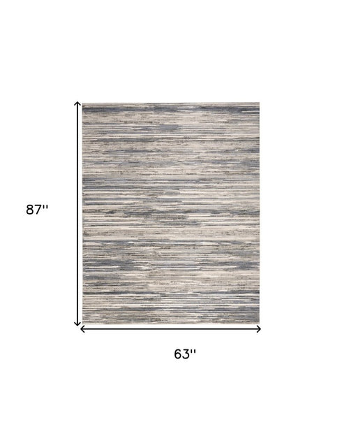 8' X 10' Cream Abstract Distressed Area Rug
